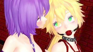 Defoko Plays With Her 2 Thrall Womans (yuri Bondage Act Sex) - 3d Mmd